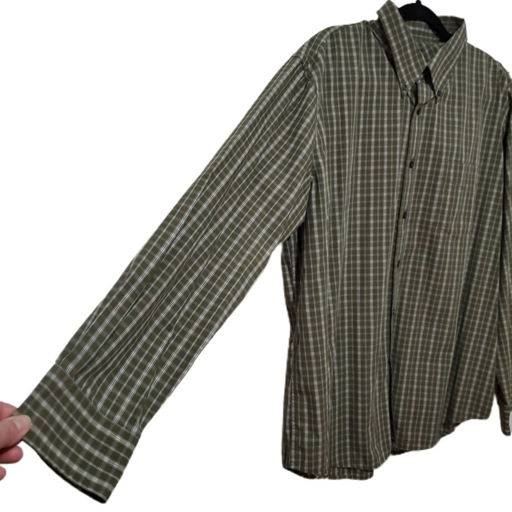 Dockers Green Black Checkered Print Button Down Shirt Men's Size‎ XL 17-17 1/2" - Picture 3 of 7